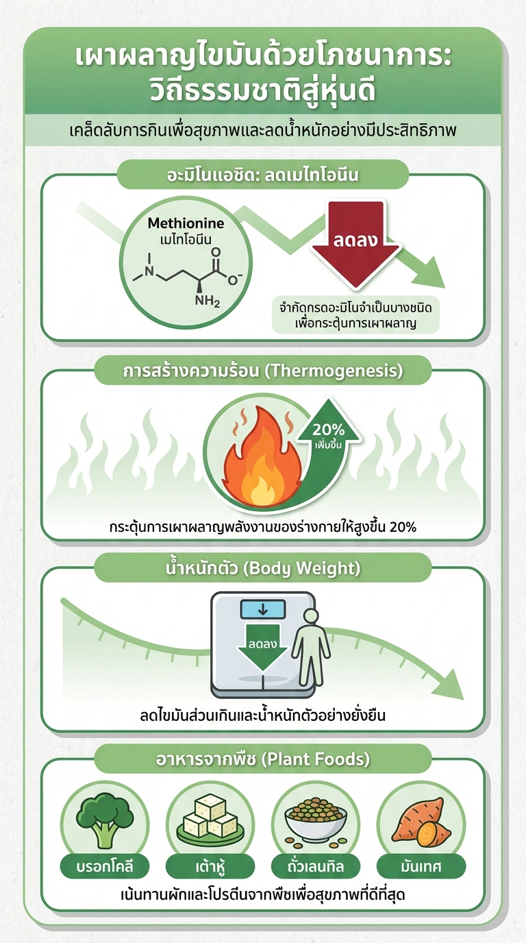 Infographic สรุปงานวิจัยลดไขมันจากการเปลี่ยนอาหาร