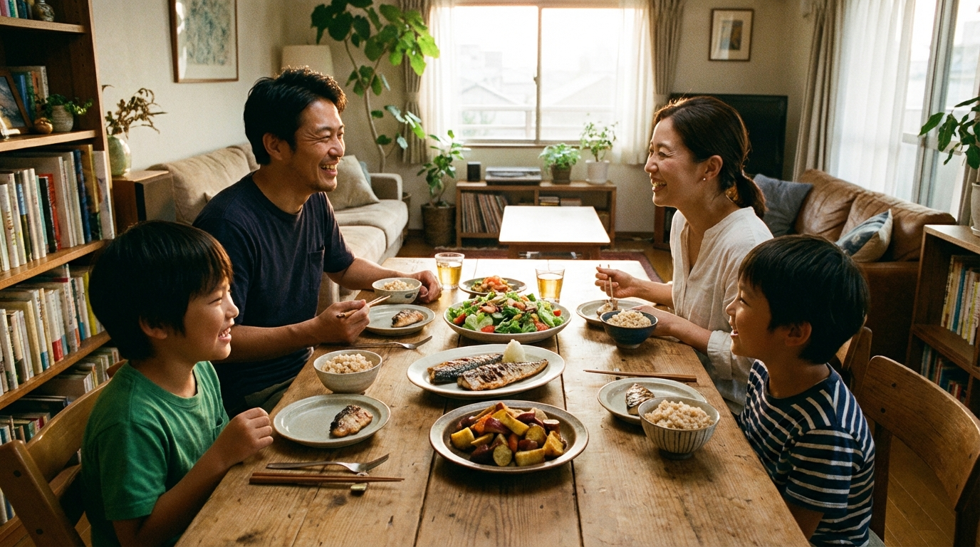 ครอบครัวกินข้าวด้วยกัน ไม่มีมือถือ mindful eating