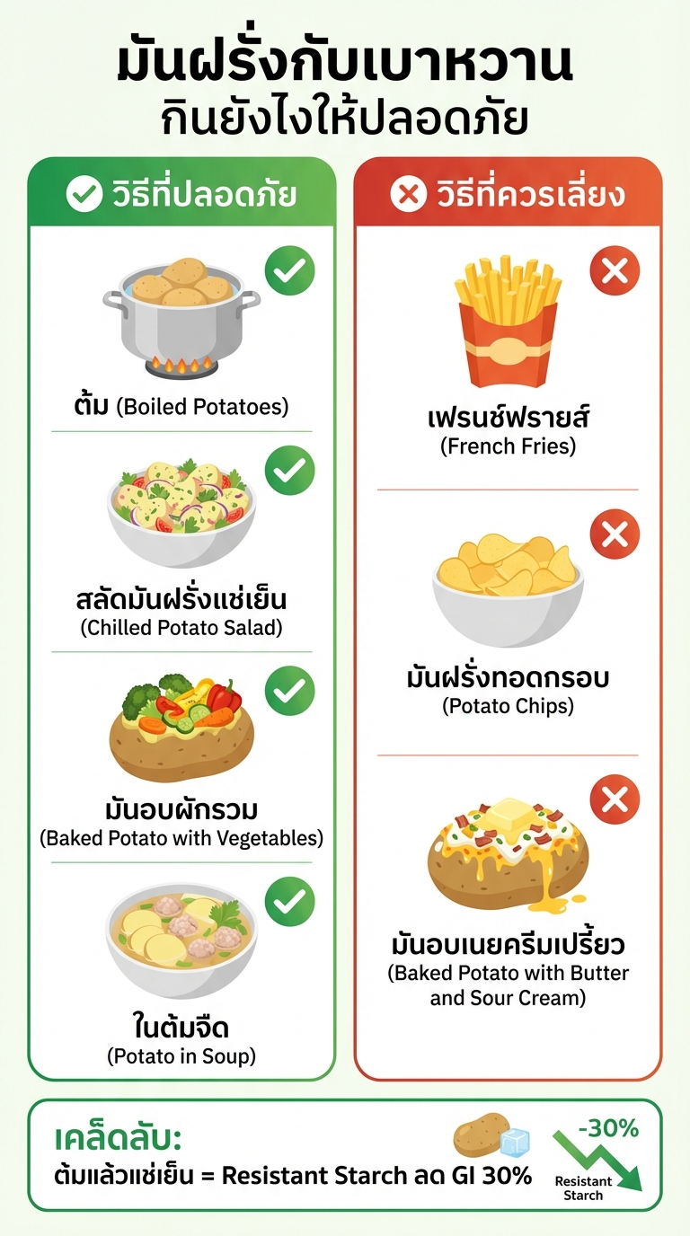 อินโฟกราฟิก มันฝรั่งกับเบาหวาน กินยังไงให้ปลอดภัย